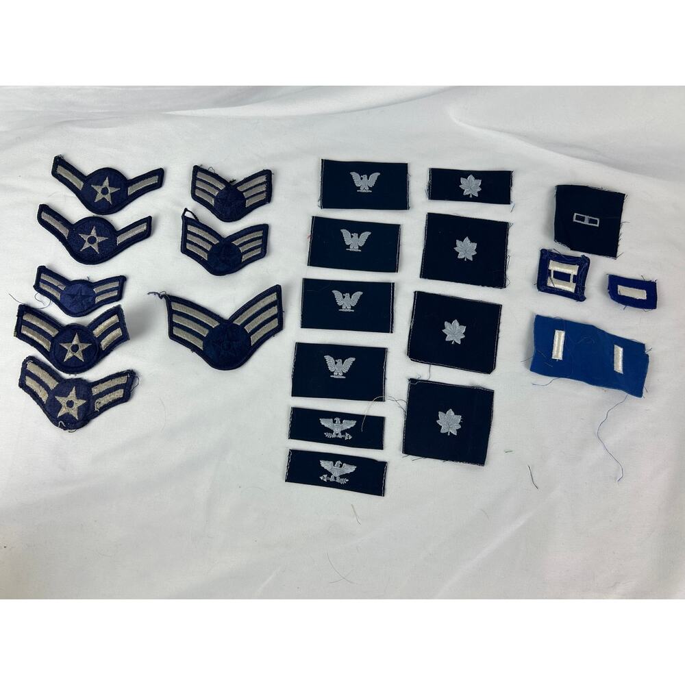 Vintage USAF Rank Patch Lot 25pc Chevron Eagle Insignia Military 22 pieces